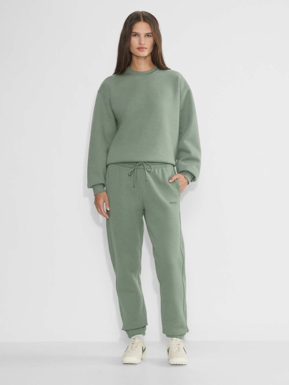 Aritzia Sweatfleece cozy perfect fit 2XS Oversized Olive Green Loungewear Set